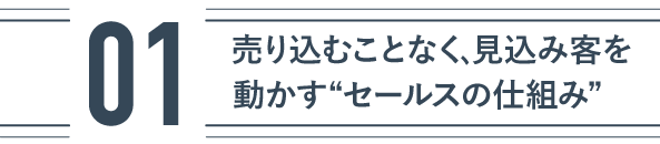 ①売り込むことなく、見込み客を動かす“セールスの仕組み”
